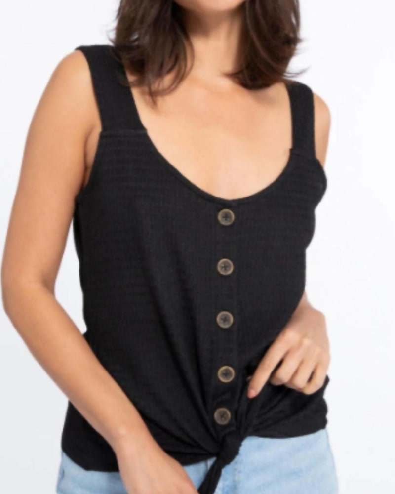 Front of a model wearing a size XXL Golden Hour Top in Black in Black by Sanctuary. | dia_product_style_image_id:327403